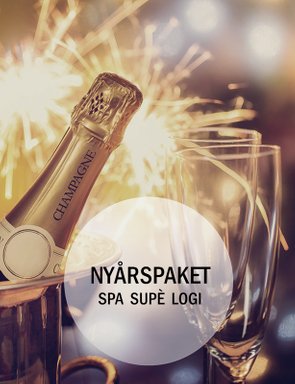 Nyårspaket med spa,  logi & supé på Hotell & SPA  Lögnäs Gård mellan Båstad & Laholm i södra Halland